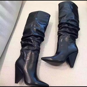 PU leather over the knee boots.